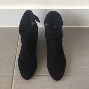 Sam Edelman black fringe booties